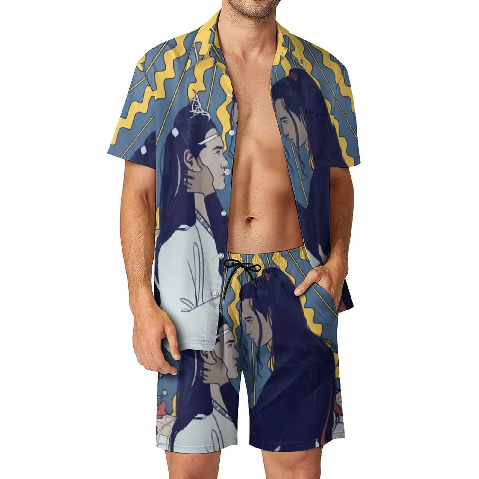 

The Untamed _35935216 Men's Beach Suit Funny 2 Pieces Pantdress top Quality Beach Eur Size