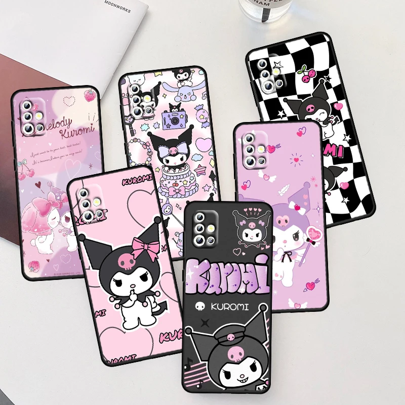 

Kuromi Cartoon Cute For Samsung Galaxy A04 A04E A42 A12 A02S A91 A81 A71 A51 A41 A31 A21 A01 Silicone Black Phone Case Fundas