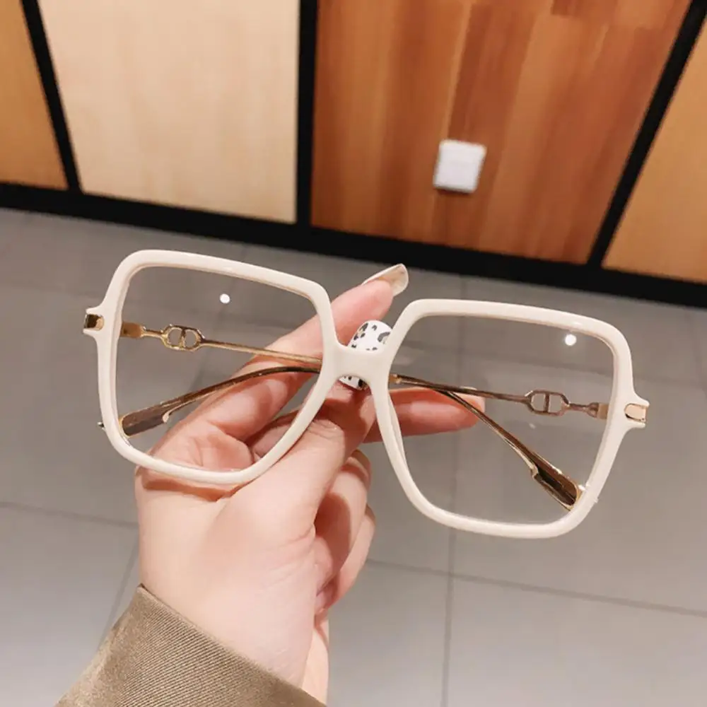 

Anti-Blue Light Glasses Oversized Square Eyewear Metal Frame Glasses Fashion New Trend Optical Computer Eyeglasses