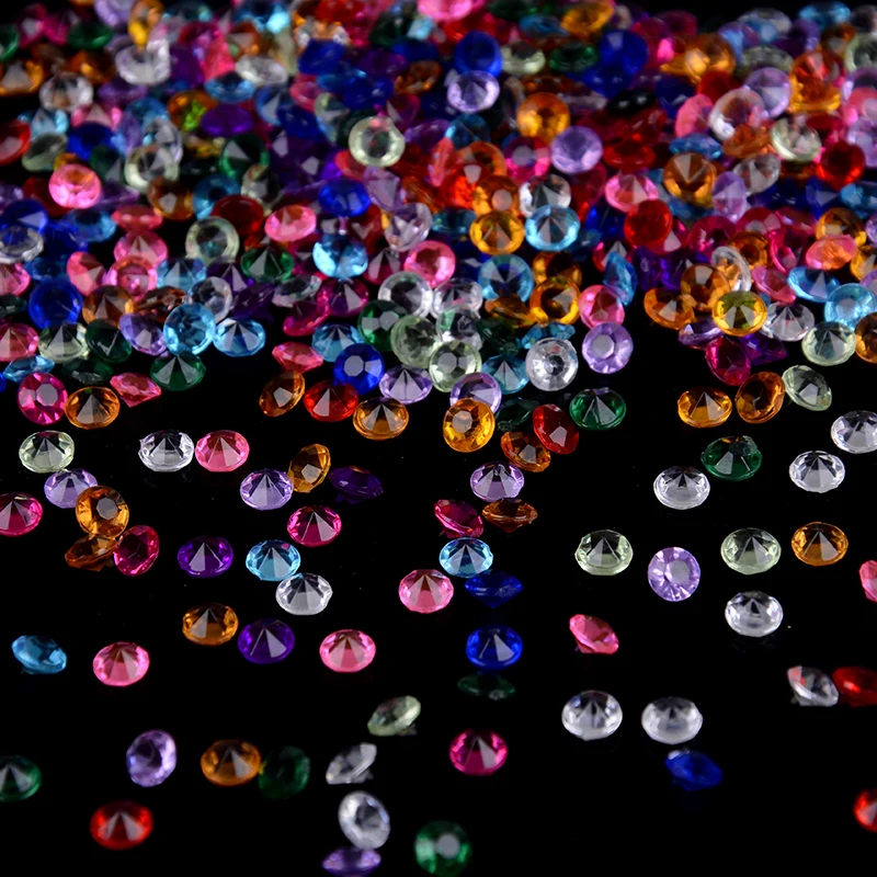 

1000pcs Colorful Crystal Garden Decorative Pebbles Fake Crystal Gem Vase Garden Stone DIY Diamond Nail Phone Case Table Confetti
