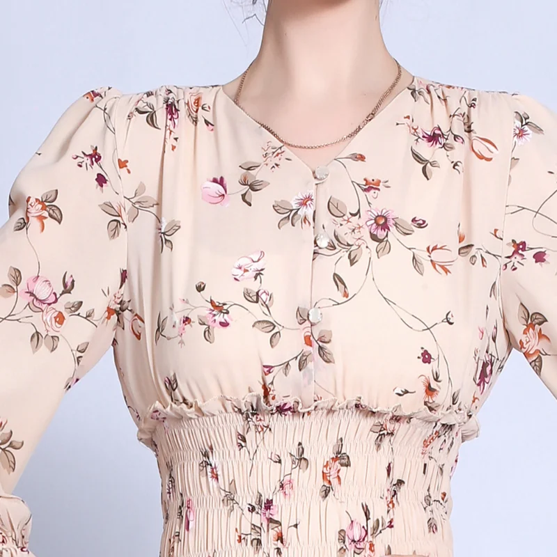 Kaftan Dubai Abaya Turkey Muslim Women Hijab Dress Islam Caftan Marocain Dresses Summer Chiffon Floral Print Vestidos Robe Femme