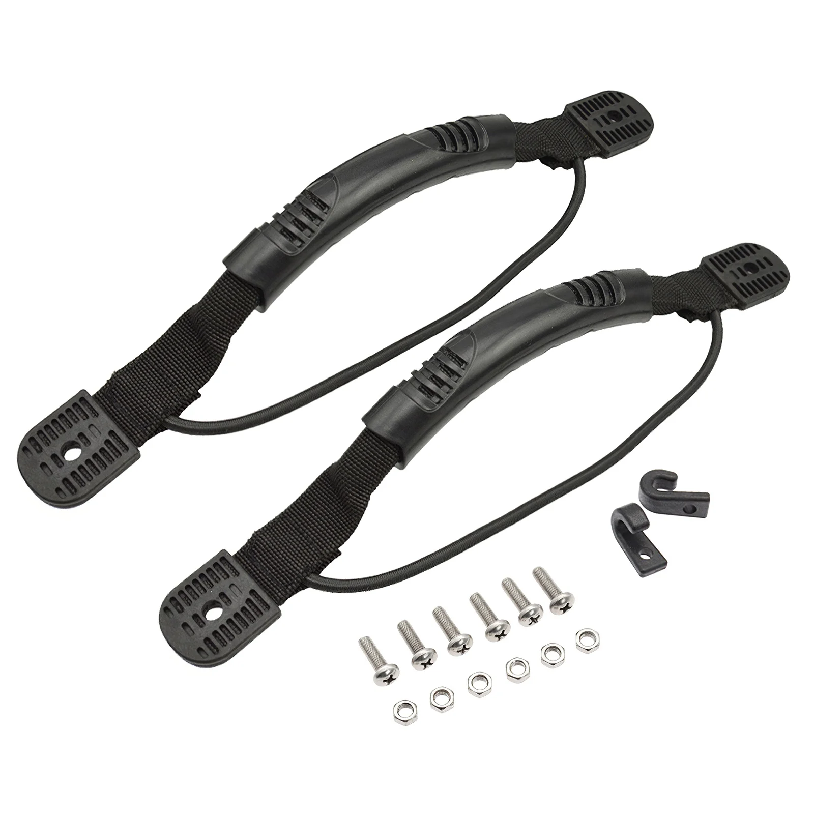 

2Pcs Kayak Canoe Carry Handle Side Mount Durable Nylon Carry Handles with Paddle J-Hook Bungee Cord Mounting Accessories