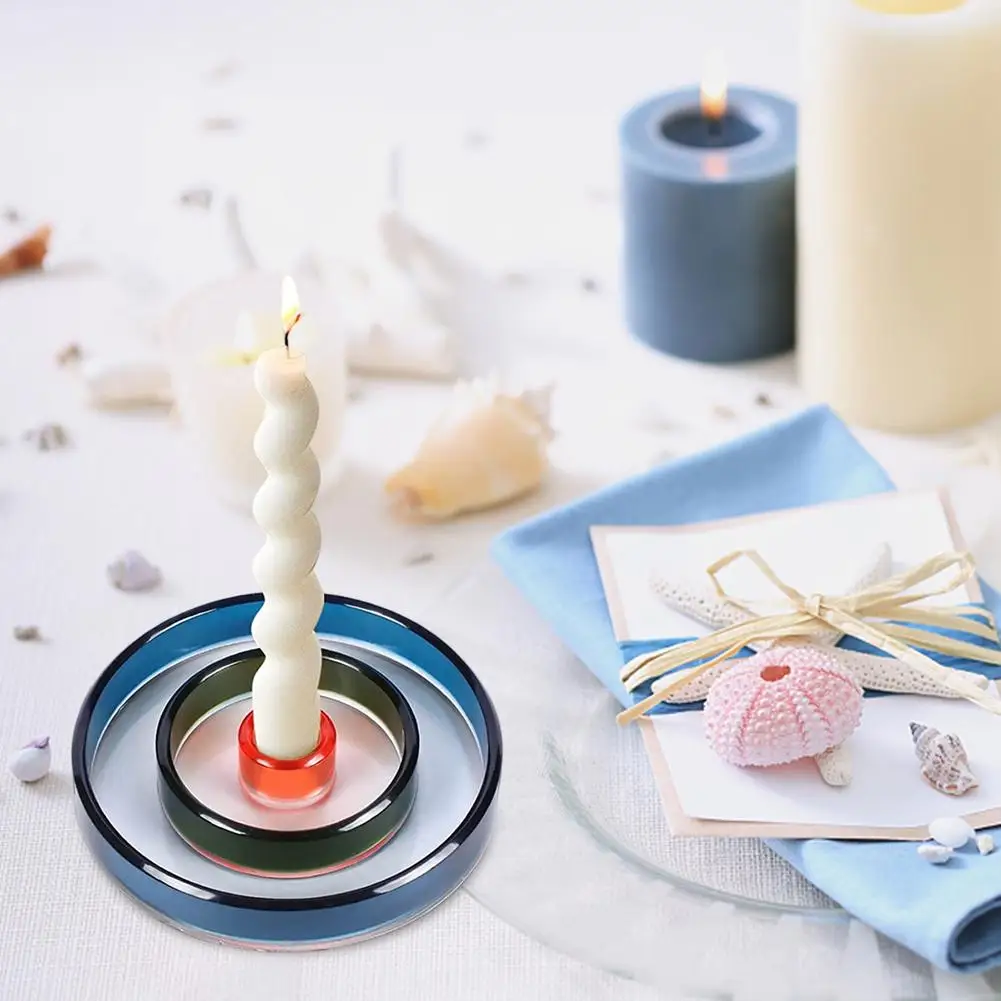 

NEW 2pcs Silicone Mould Crystal Epoxy Mold For Lipstick Container Candle Holder Home Decorations Handicraft