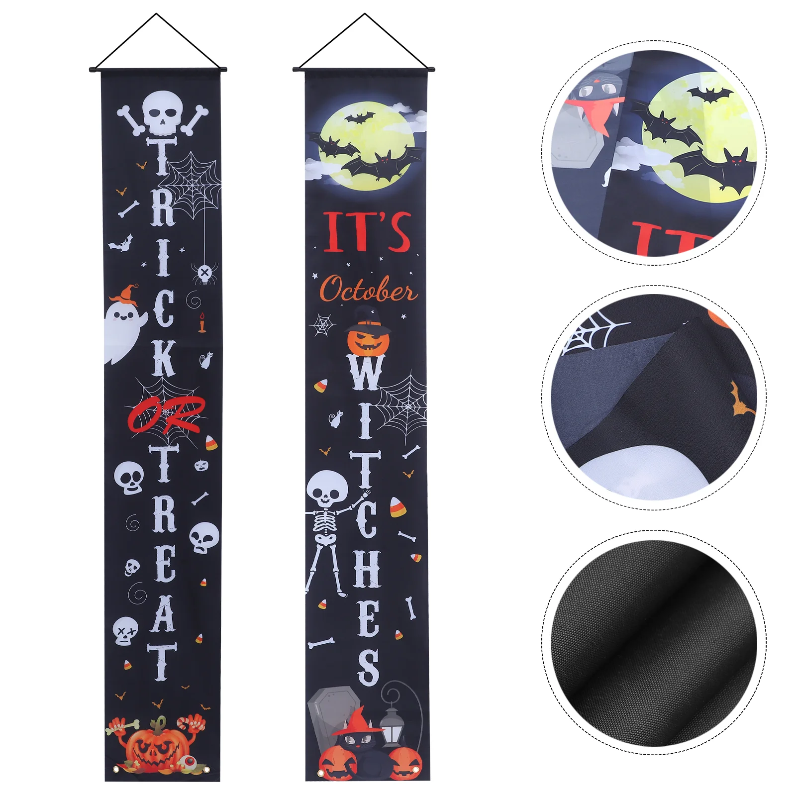 

Banner Door Sign Decor Hanging Porch Party Signs Front Witch Festival Decoration Banners Witches Treat Or Trick Couplet Curtain