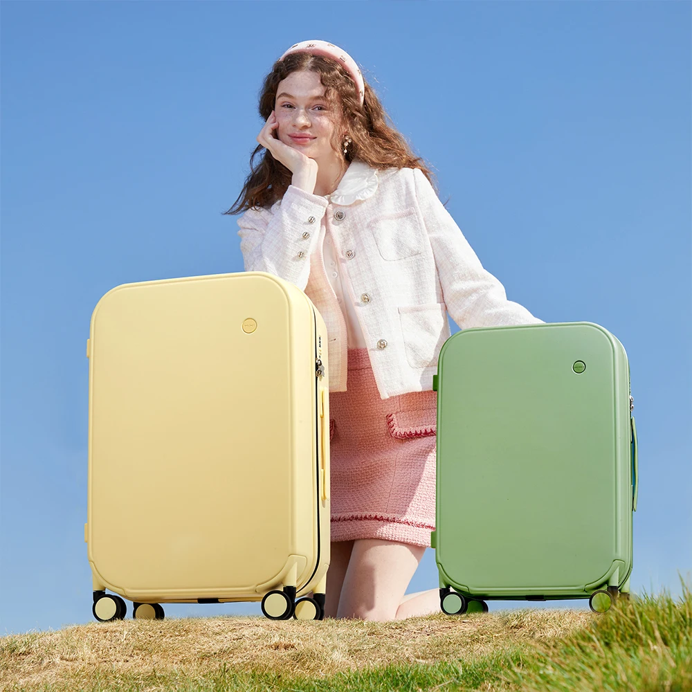 Women Men Suitcase On Wheels Spinner Trolley Case Bag 18" Ca