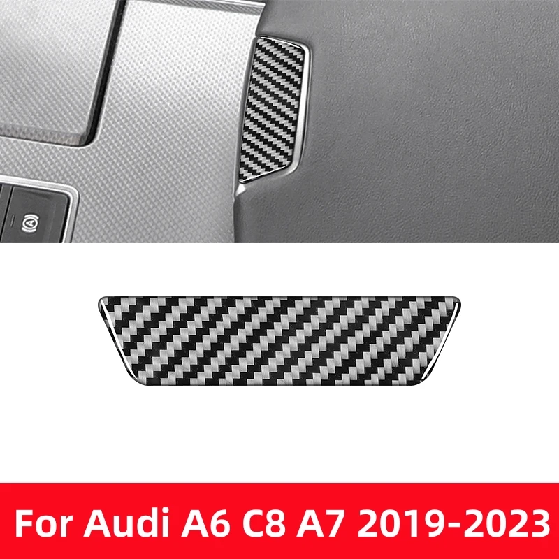 

For Audi A6L A6 C8 A7 2019-2023 Car Interior Accessories Handrail Box Cover Trim Carbon Fiber Stickers Decoration Modification