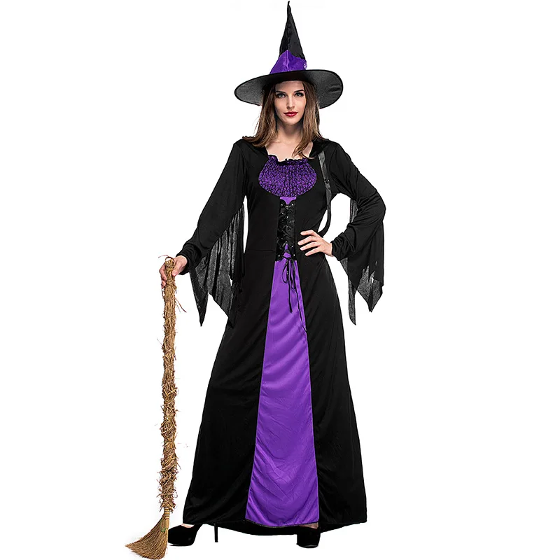 

Женский костюм на Хэллоуин Witch Cosplay для взрослых, карнавальный костюм Пурим, одежда для выступлений и вечеринок
