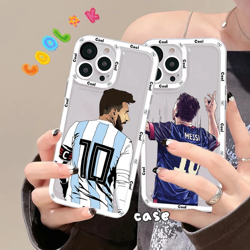 

Football Phone Case For IPhone 14 13 12 11 Pro Max Mini X Xs XR 6 7 8 Plus SE 2020 Transparent Case