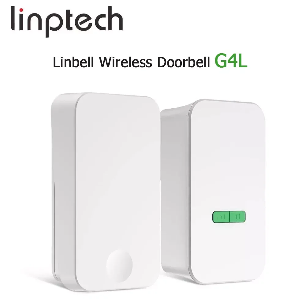 

Linptech Linbell Self Powered Wireless Doorbell G4L No Batteries Required For Remote Button&Receiver With 36Chimes 5Level Vo