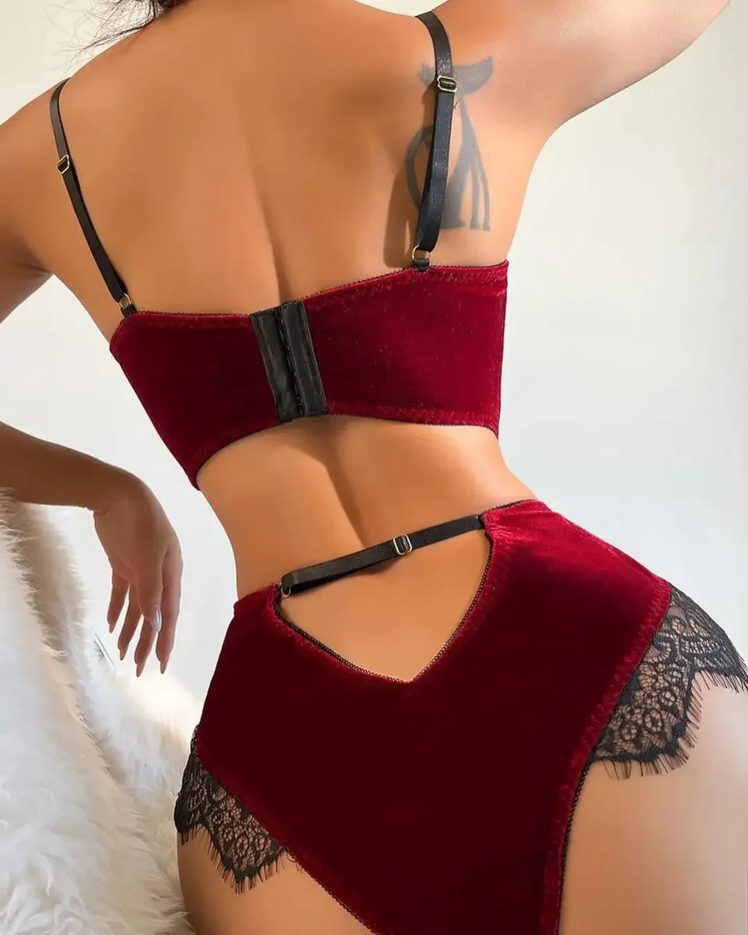 Женское нижнее белье бархатное Fantasy бесшовный интимный комплект кружевные