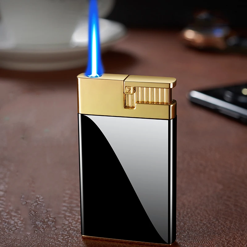 

Metal Square Unusual Flint Gas Lighters Jet Butane Torch Lighter Windproof Metal Cigarette Cigar Lighter And Smoking Accessories