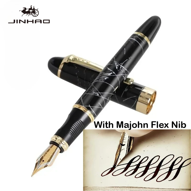 Фото Перьевая ручка JINHAO X450 с гибким пером Majohn, металлическая ручка для каллиграфии, для письма, школьных и офисных принадлежностей, канцелярских товаров №4