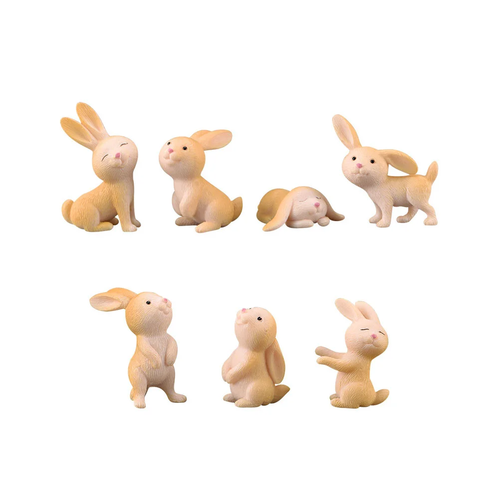 

Rabbit Figurine Resin Bunny Miniature Ornament Mini Figurines Sculpture Desktop Cartoon Easter Statue Ornaments Decoration