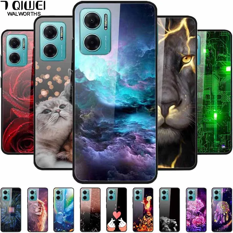 

For Xiaomi Redmi 10 5G Case 2022 Tempered Glass Hard Back Cover For Xiaomi Redmi10 5G Case Luxury Protective 6.58'' Capa Coque
