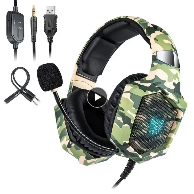 

Noise-canceling Game Component Wired Stereo Headphones Mic Led Lights Earphone With Soft Earcups Gaming Headset