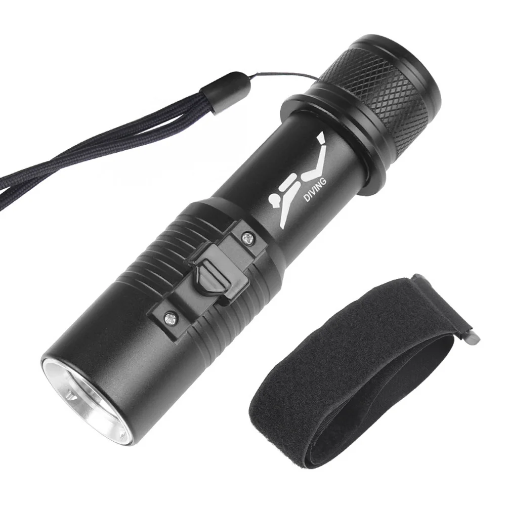 

Заряжаемый водонепроницаемый фонарик из алюминиевого сплава для дайвинга