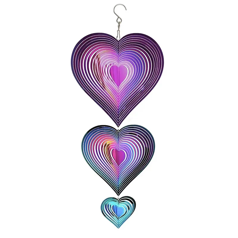 

Love 3D Wind Chimes Spinner Bell Pendant For Room Wedding Party Christmas Decor Garden Decoration Outdoor Hanging Windchimes