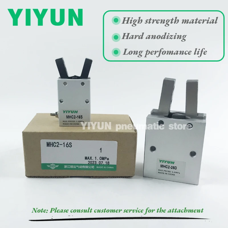 

MHC2-32D,32D2,32S,32C MHC2-40D,40D2,40S,40C YIYUN Pneumatic Standard Type Angular Type Air Gripper Cylinder MHC2 Series