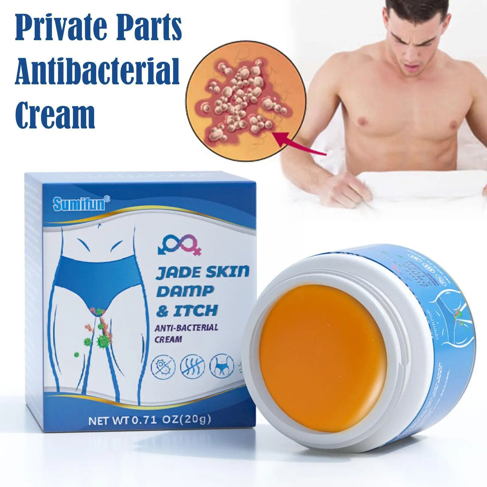 

Антибактериальный крем для мужчин и женщин, антибактериальный крем против зуда, уход за влагалищем и запах, G8H8, 20 г