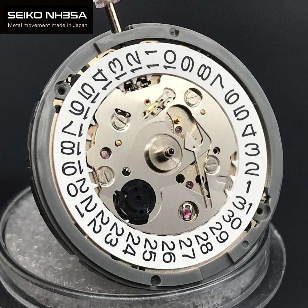 

Japan Seiko NH35A Premium Mechanical Movement NH35 White Datewheel 24 Jewels Automatic Self-winding High Accuracy Movt Replace