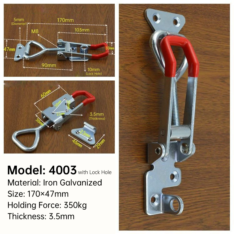 

1pc GH-4001-SS Stainless Steel Adjustable Toggle Locking Clamp Door Bolt Type Pull Action Hand 150kg Woodworking Tool Clamp