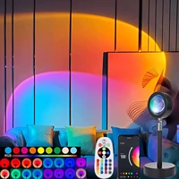 smart tuya rgb 16 colors sunset projector lamp led night light with app remote control bedroom home decoration photography gift