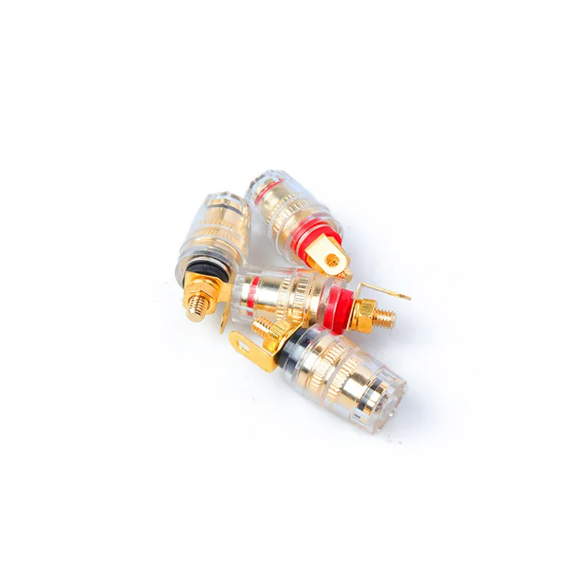 

4--100pcs pure copper gold-plated 4MM banana plug socket power amplifier chassis shell speaker terminal