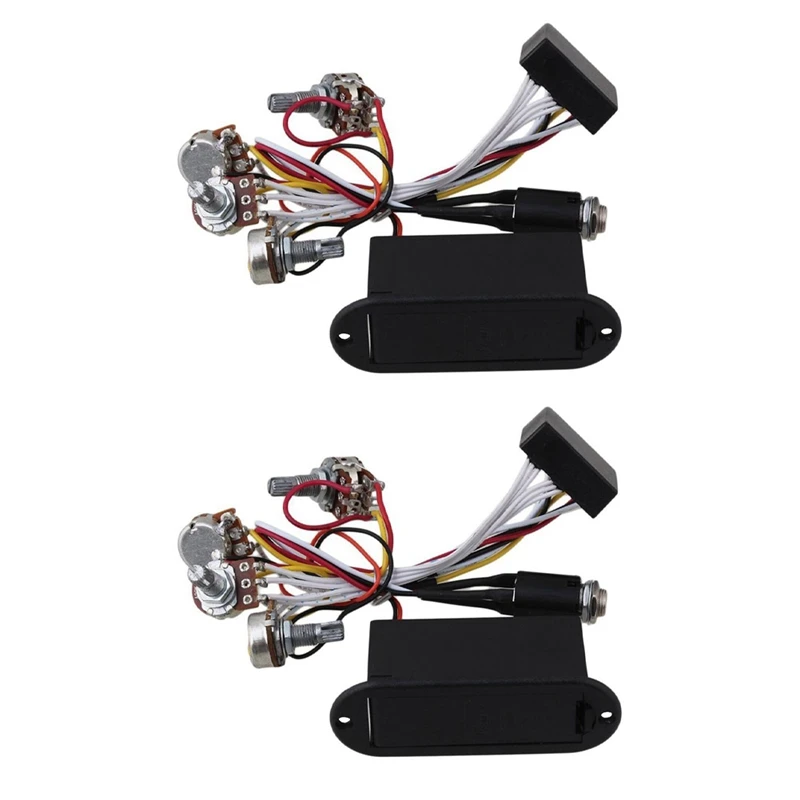 

2X 2 Band Active Bass Guitar EQ Equalizer Preamp Circuit Pickup Black