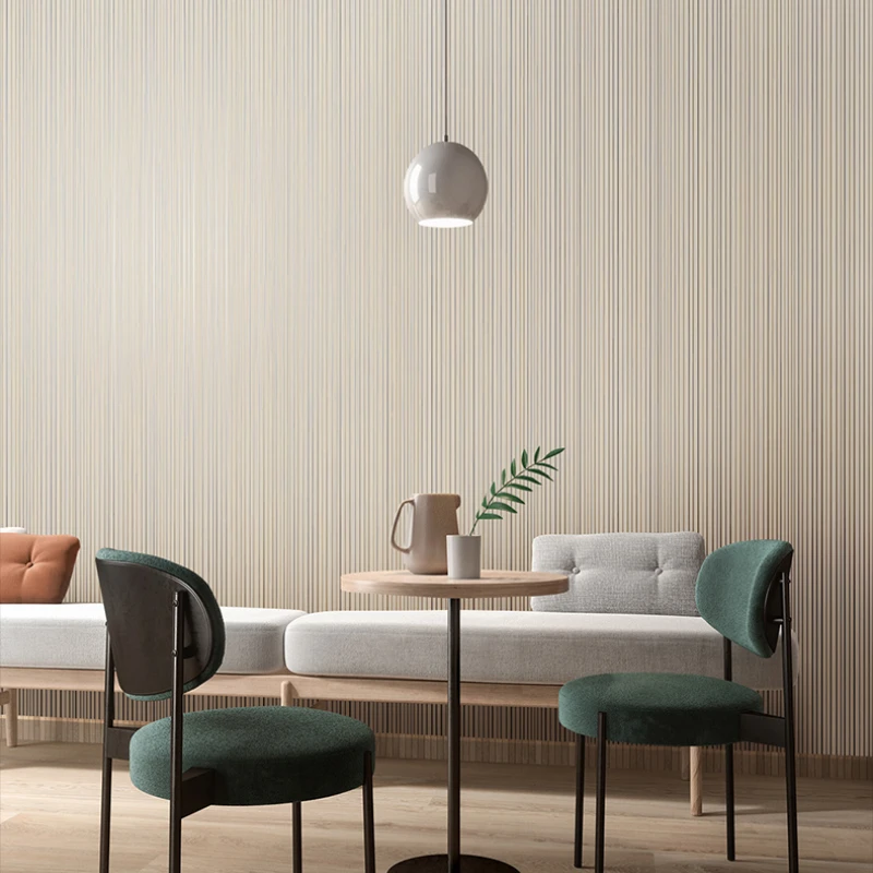 

Striped Gray Wallpaper Simple Nordic Bedroom Living Room Texture Linen Nonwoven Wallpapers Wall Papers Home Decor ZS