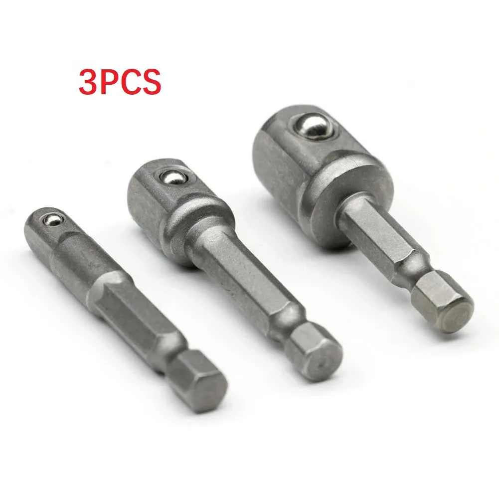 

3pcs Hex Power Drill Bit Driver Socket Bits Set Adapter 1/4 3/8 1/2" Hex Shank Drill Bits Extension Rod Electric Screwdriver Bi
