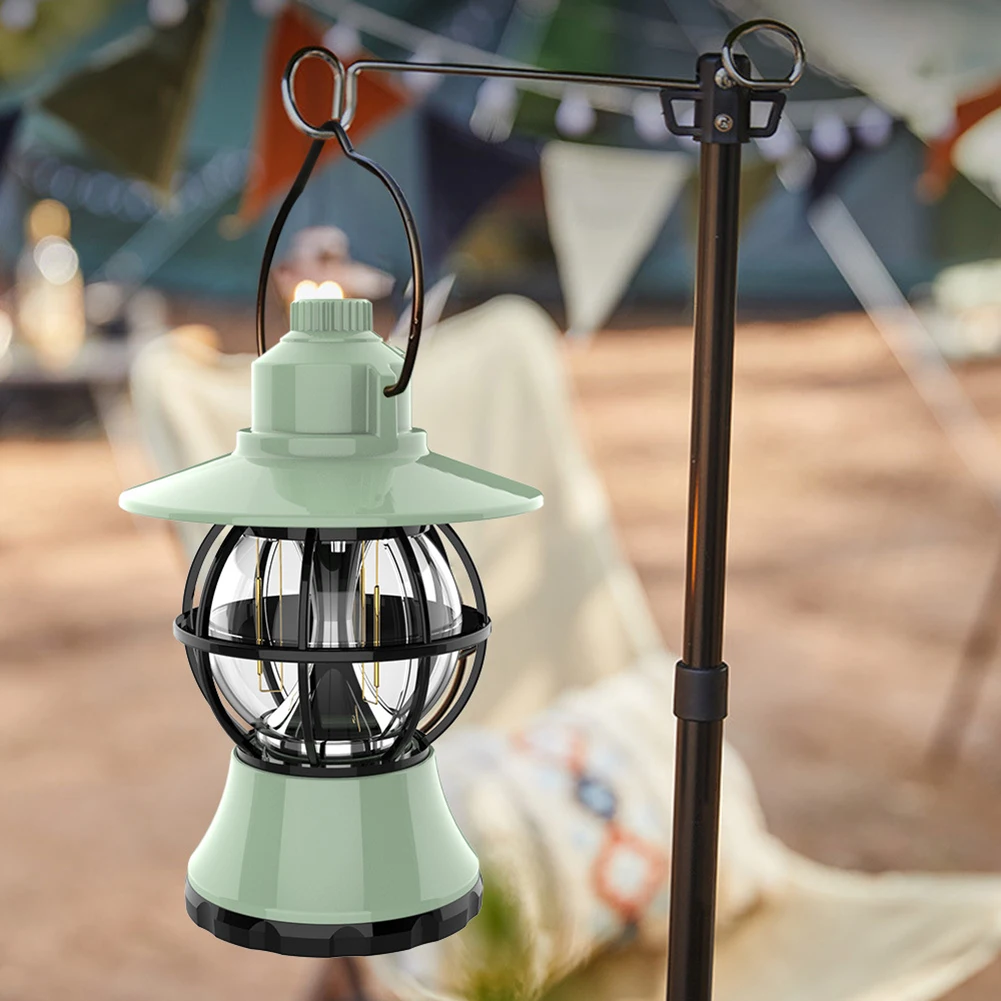 

Mini Vintage Metal Hanging Lanterns 3600mAh Battery Warm Light Led Camp Lantern Rechargeable Lightweight Tent Light For Outdoor