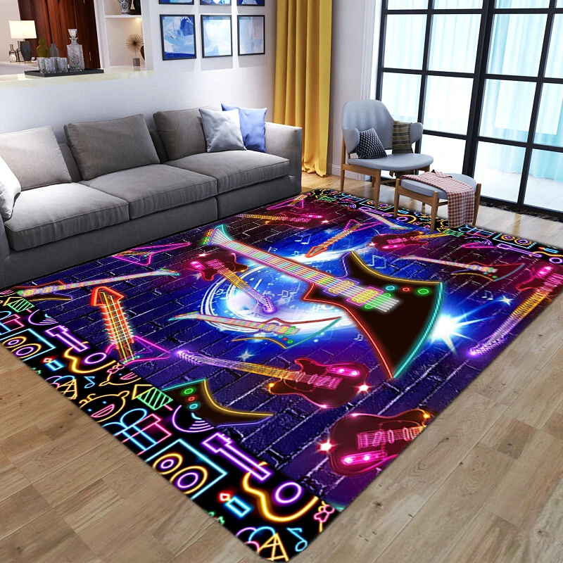 

Ковер DJ музыкальная гитара с 3D принтом, нескользящий напольный коврик для кухни, прихожей, мягкие фланелевые ковры для гостиной, спальни, ко...