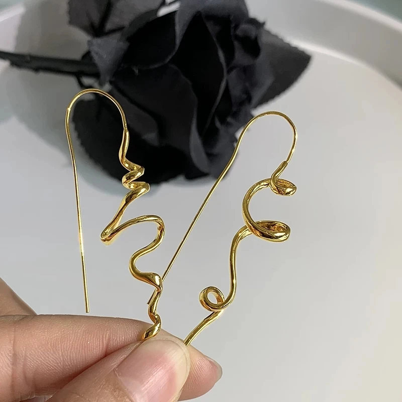 

Europe and America New Trend Irregular Earrings for Women Exaggerated Personality Long Pendant Earrings Fashion Jewelry Gift