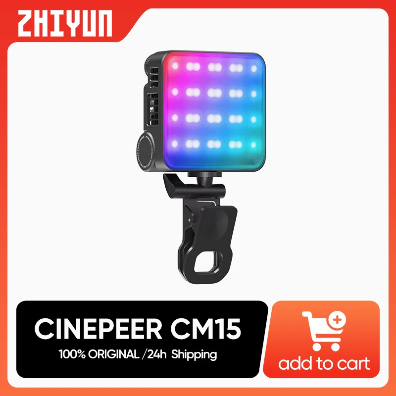 ZHIYUN Официальный CINEPEER CM15 15 Вт RGB Портативный светильник для видеосъемки 2600 мАч
