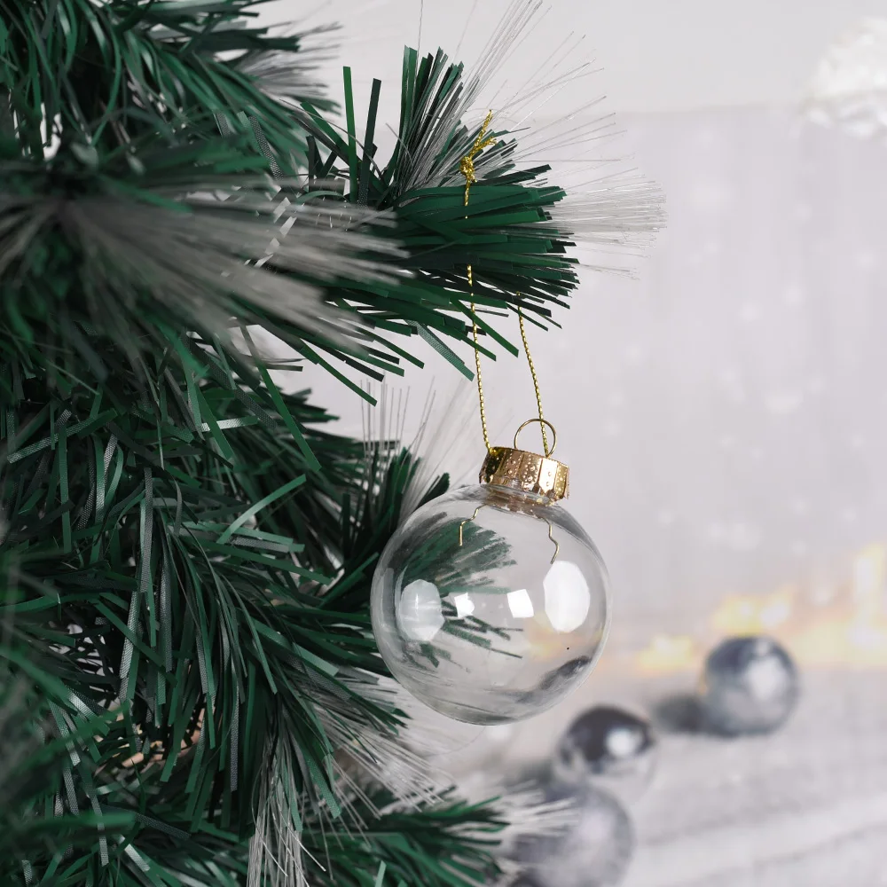 Прозрачные пластиковые рождественские шары 6 см