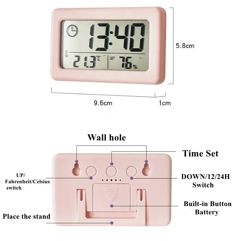 Цифровой гигрометр 12/24 часов электронное настольное украшение мини Будильник