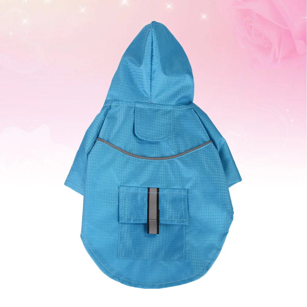 

Reflective Pet Dog Raincoat Pet Hooded Raincoat Clothes Double Layers Outdoor for Dog (Blue S)