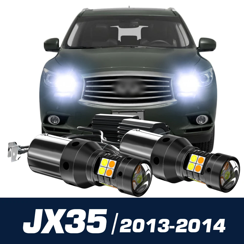 

2pcs LED Dual Mode Turn Signal+Daytime Running Light Canbus Accessories DRL For Infiniti JX35 2013 2014