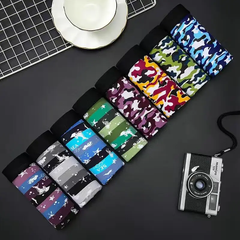 

2023 Male Boxers Men's Underwear Soft 3A Antibacterial Underpants Polyester Men Boxer Shorts Breathable Elastic Male Panties