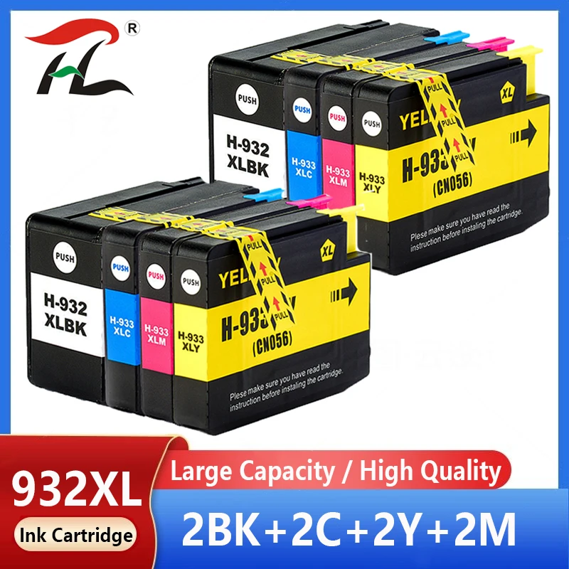 

932XL 933XL Ink Cartridges Replacement for HP932 HP933 HP 932 933 Cartridge for Officejet 6100 6600 6700 7110 7612 7612 Printer