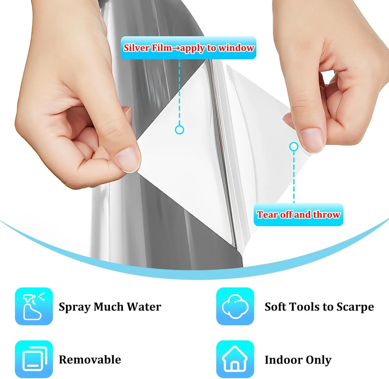 Односторонняя оконная пленка дневной зеркальный эффект светоотражающая