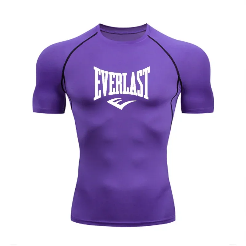 Фото EVERLAST Мужская компрессионная футболка с длинными рукавами, защита от солнца, вторая кожа, бег, фитнес, защита от рашпин, тренировочная одежда №4