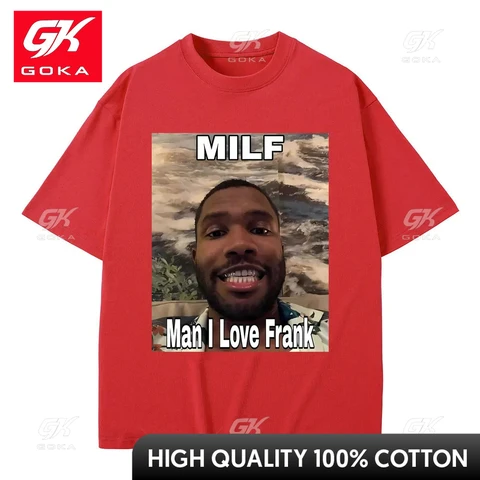 Забавная футболка Milf Man I Love Frank Meme, блондинка в стиле хип-хоп, трендовые футболки в стиле рэп, океан, модная футболка большого размера, мужская повседневная уличная одежда
