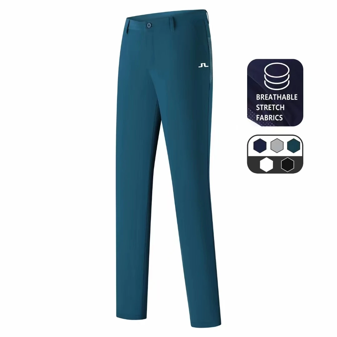 2023 Men's Golf Pants Summer Brand Elastic Breathable Quick Drying Comfortable  Slim Outdoor Sports Casual Men's Trousers