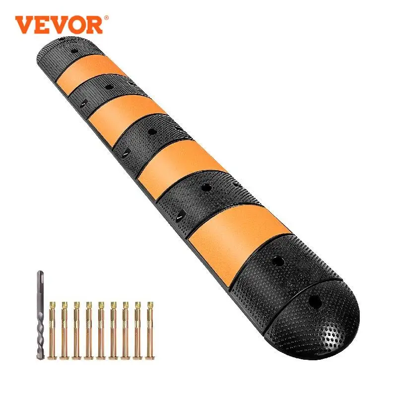 

VEVOR 72" Modular Rated 22000 LBS Loading, 72.8 x 12.2 x 2.2 Black Garage Rubber Speed Bump, Wire & Cable & Conduit, Electrical