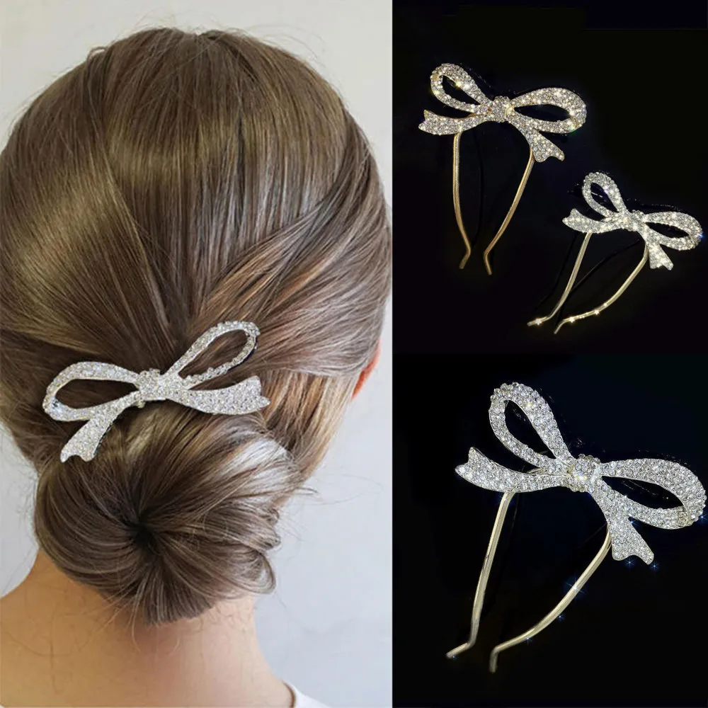 

Женские винтажные шпильки для волос с бантом, простые китайские U-образные шпильки для волос, шпильки для волос, модные аксессуары для волос