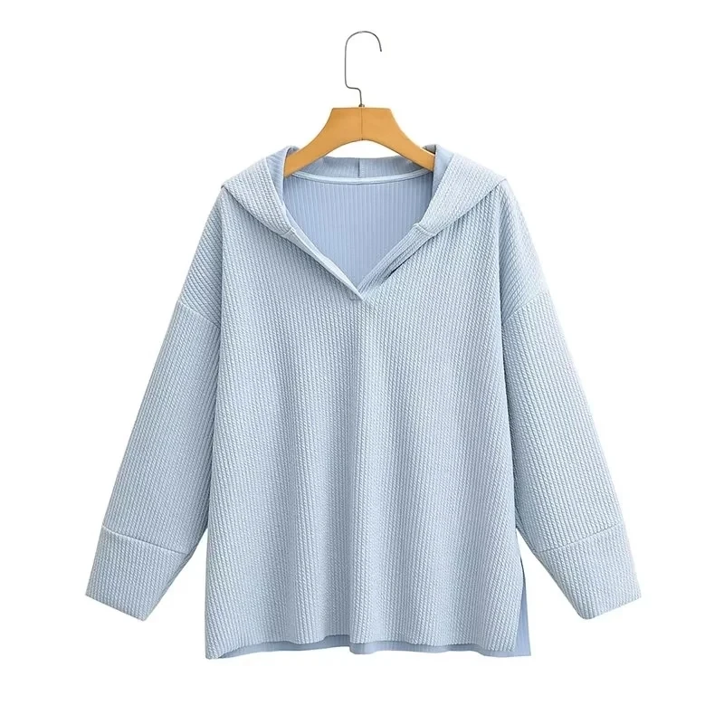 Jenny&Dave 2023 Japanese Style Fashion Solid Hooded Pullovers Loose  Pleated Plush Women Casual Sweatshirt Tops