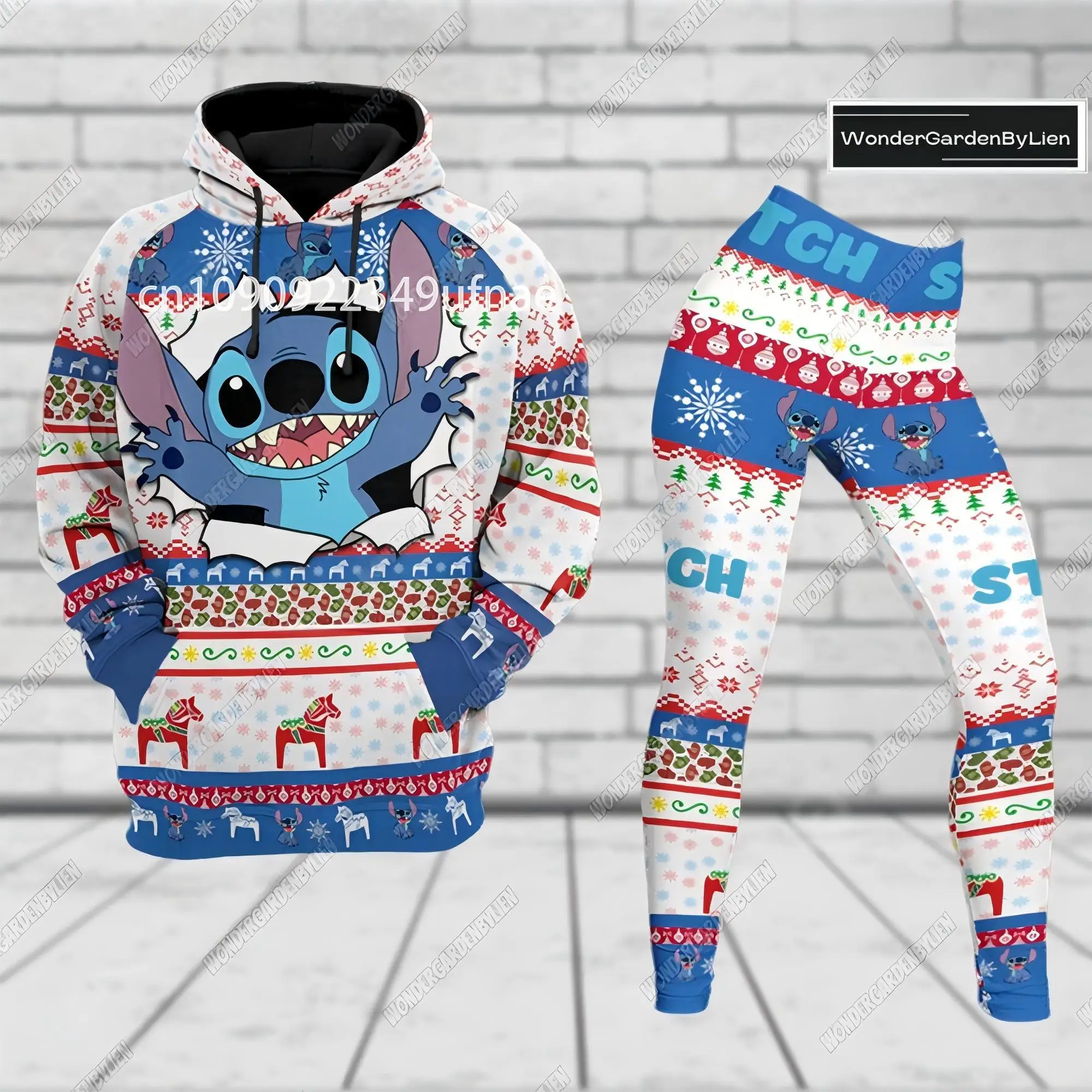 2025 3D New Hoodie Women's Set Sports Sweater Yoga Pants Disney Underwear Fashion Anime Clothing Sudaderas