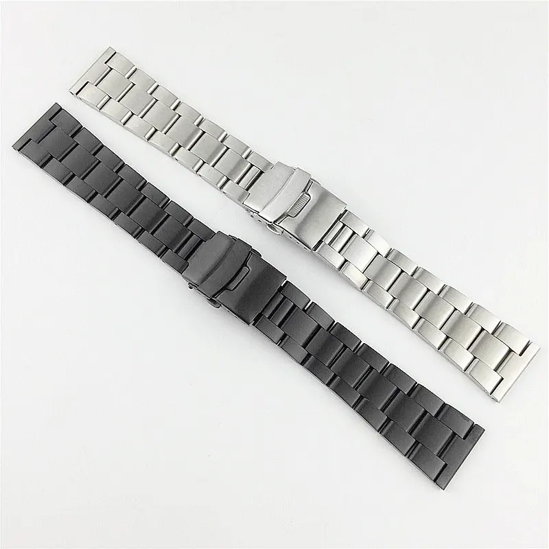 Solid Stainless Steel Oyster Curved End Bracelet Watch Band Strap 18mm 20mm 22mm 24mm 26mm Strap Fit For All Straight End Watch