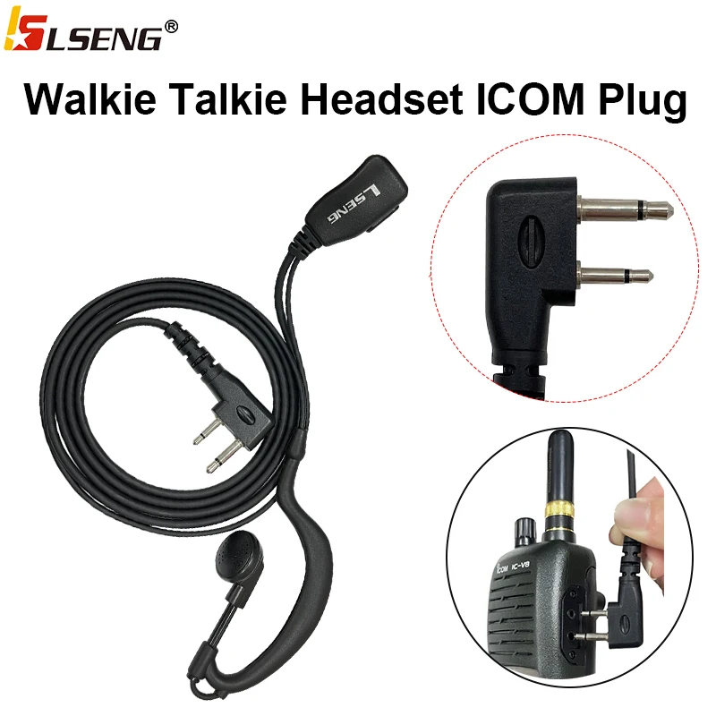 LSENG Walkie Talkie Headset Wired Earpice for ICOM Headset IC-F11 IC-V8 IC-V82 IC-V80 IC-V80E IC-F14 IC-F34G Two Way Radio